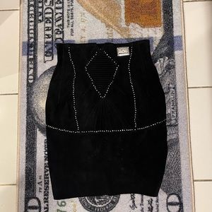 Black leather corset skirt (authentic leather)